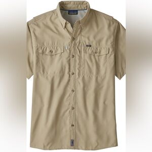 Patagonia Khaki Button-Up Shirt Men's Sol Patrol II Shirt M